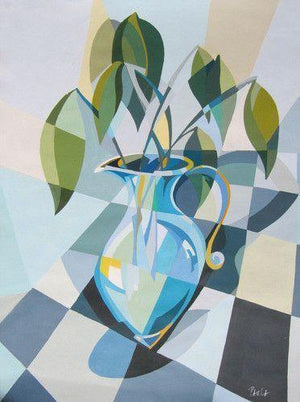 Still Life in Blue, Acrylic Painting by Paola Minekov - Lantern Space