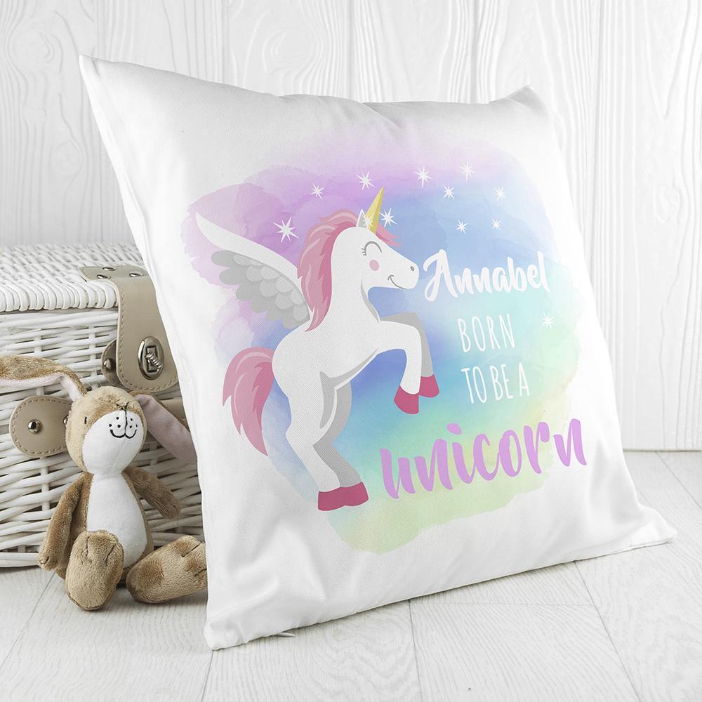 Personalised Born to be a Unicorn Cushion Cover - Lantern Space