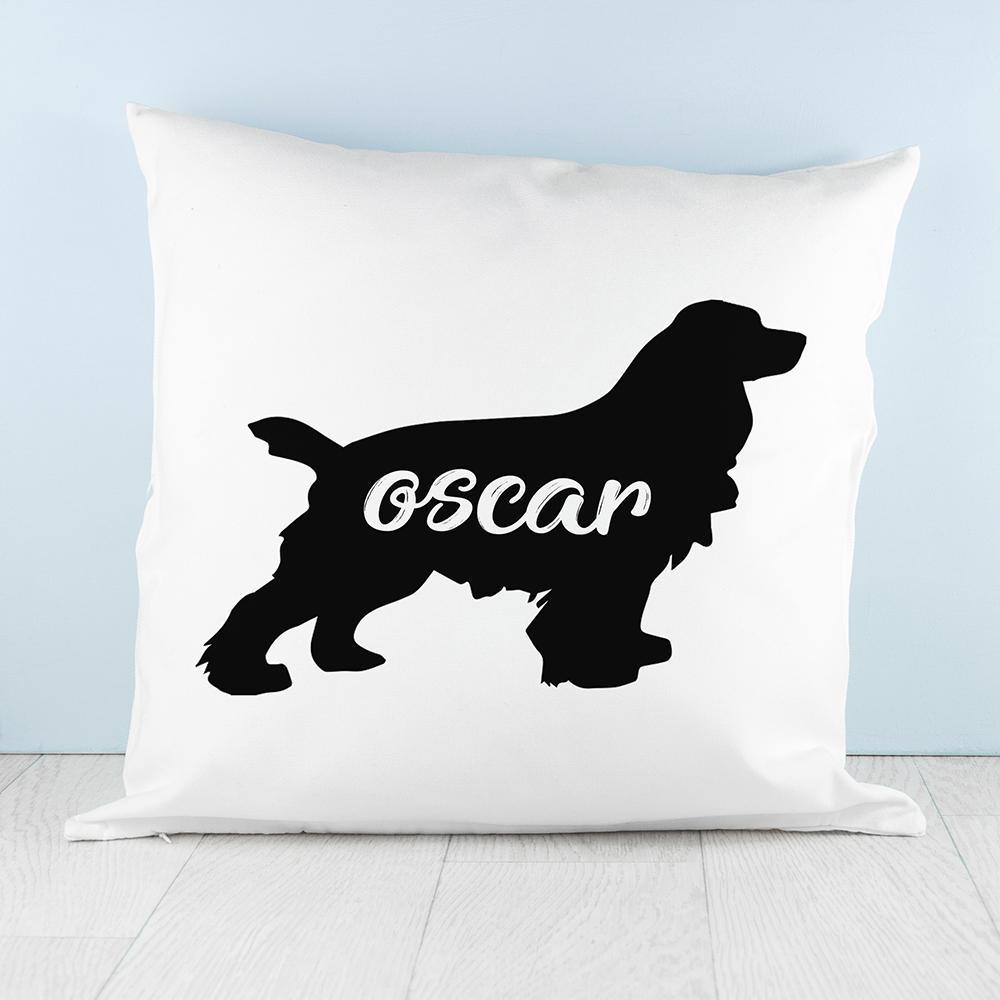 Personalised Cocker Spaniel Silhouette Cushion Cover - Lantern Space