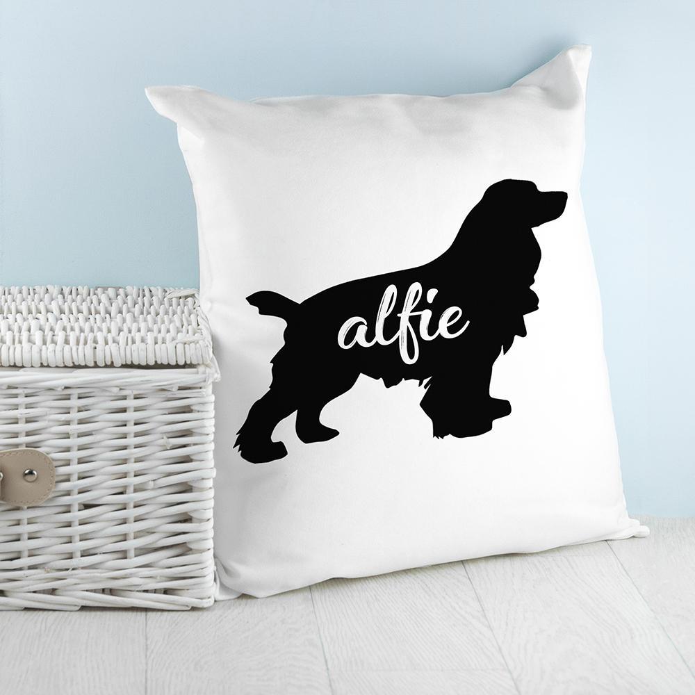 Personalised Cocker Spaniel Silhouette Cushion Cover - Lantern Space