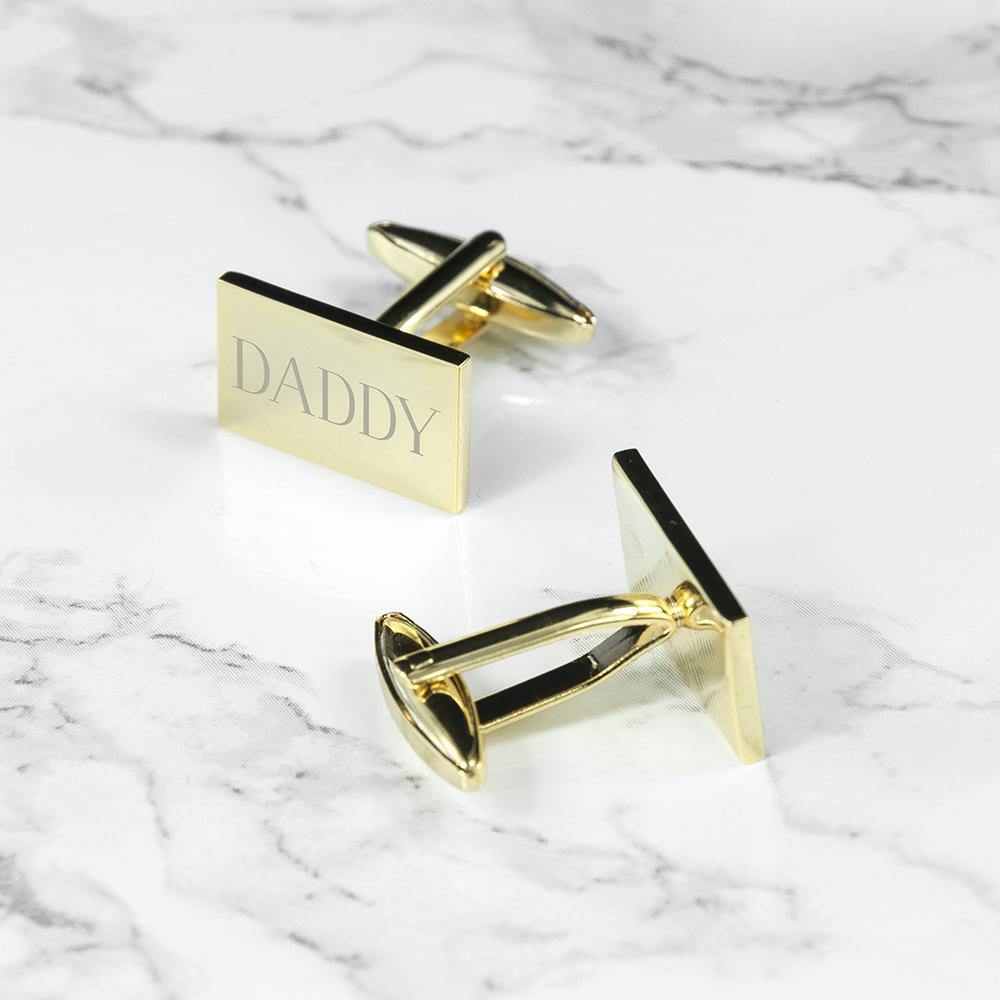 Personalised Rectangle Gold Plated Cufflinks - Lantern Space