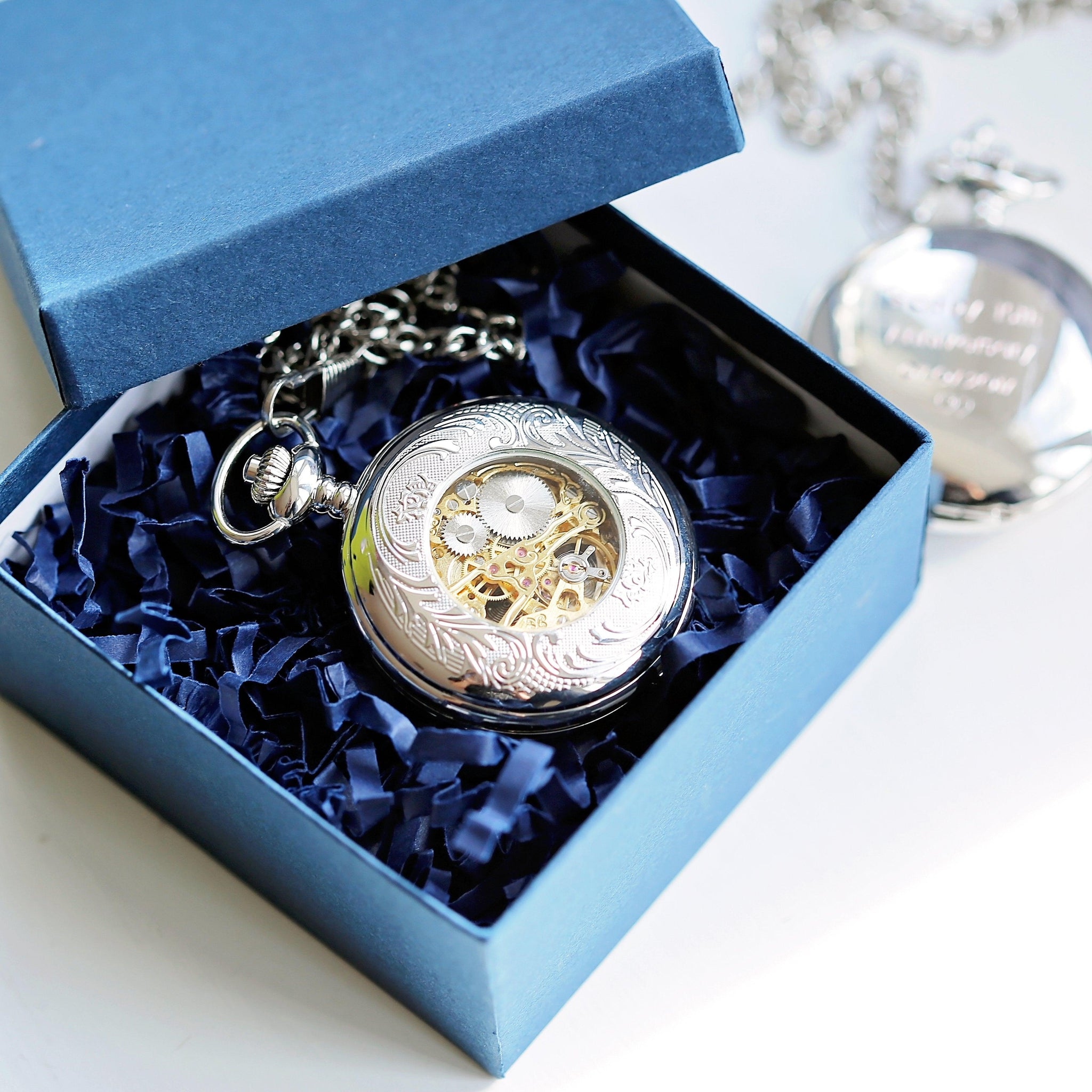 Personalised Roman Skeleton Pocket Watch - Lantern Space