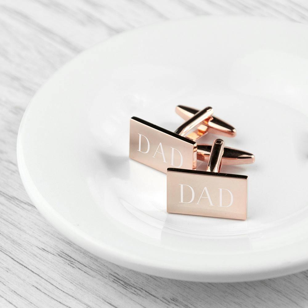 Personalised Rose Gold Plated Cufflinks - Lantern Space