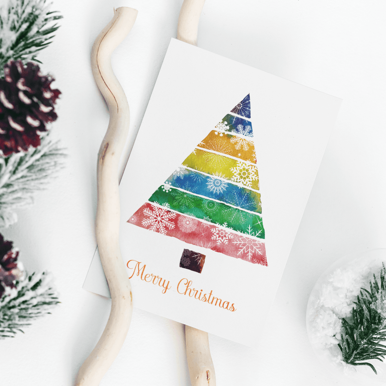 Rainbow Christmas Tree, Christmas Greeting Card  Greeting Card - Lantern Space