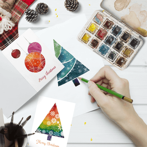 Red Christmas Tree Greeting Card - Lantern Space